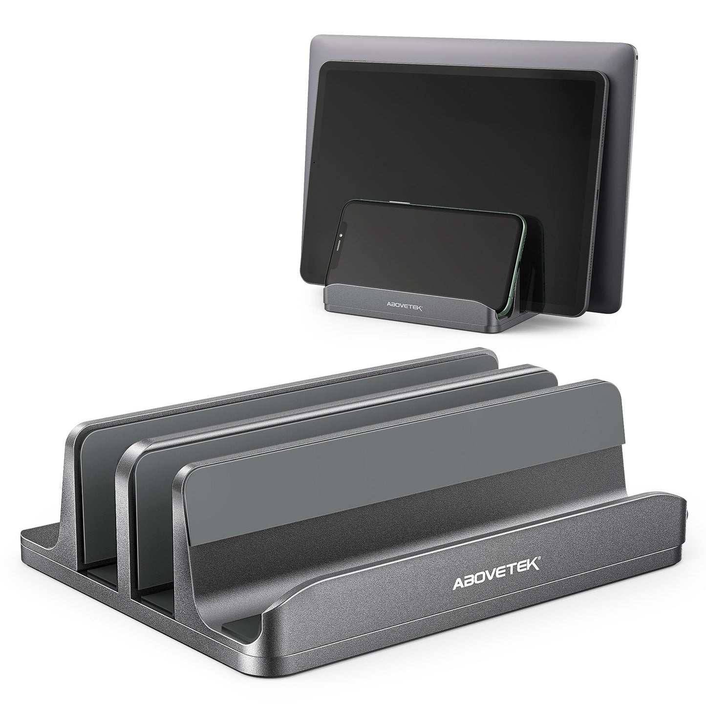 Vertikaler Laptop-Stand - 3 Slots für Computer, Tablet, Telefon