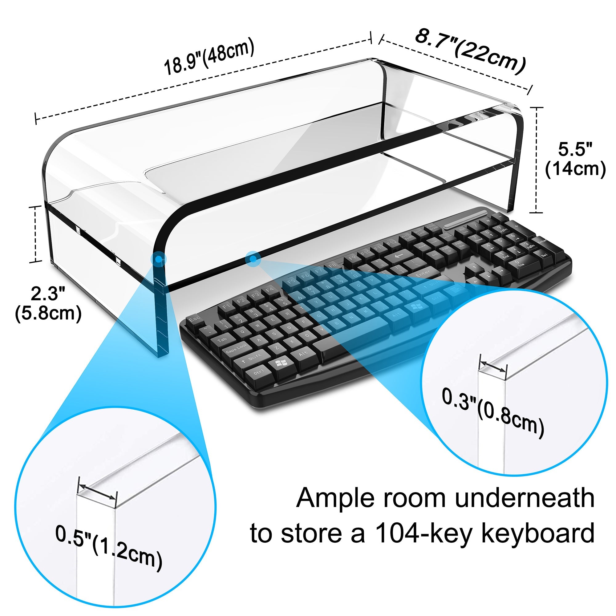 2-stufiger Acrylmonitorstand (MS-220A)