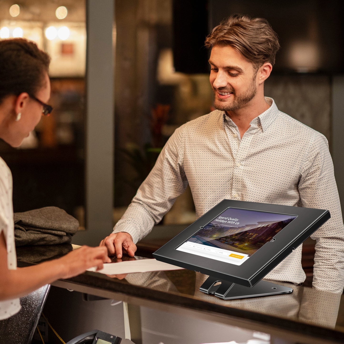 Anti-Diebstahl Tablet Kiosk Stand (TH-328B / W)