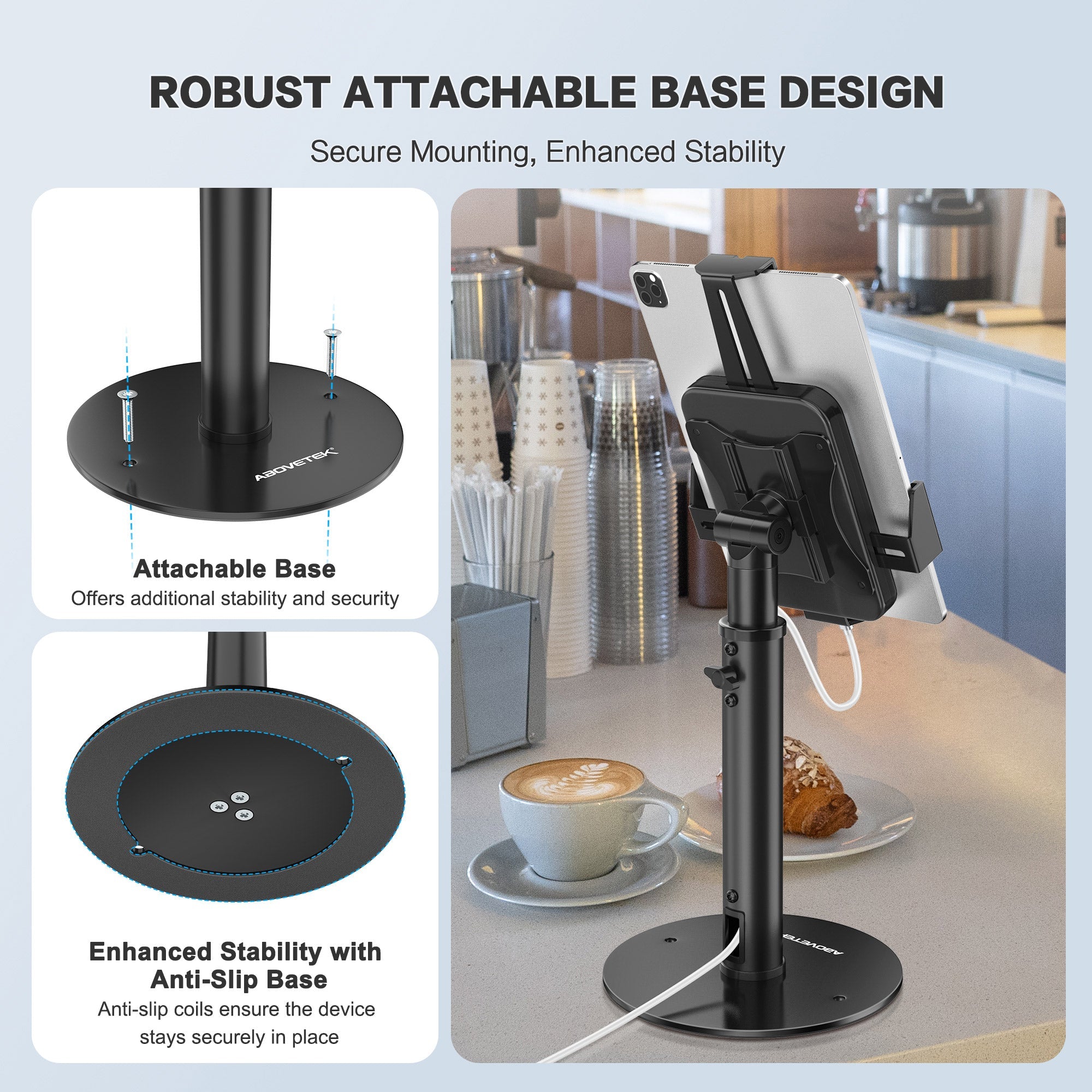 Anti-Diebstahl-Tablet-Arbeitsplatte Kiosk POS Stand (TH-338)