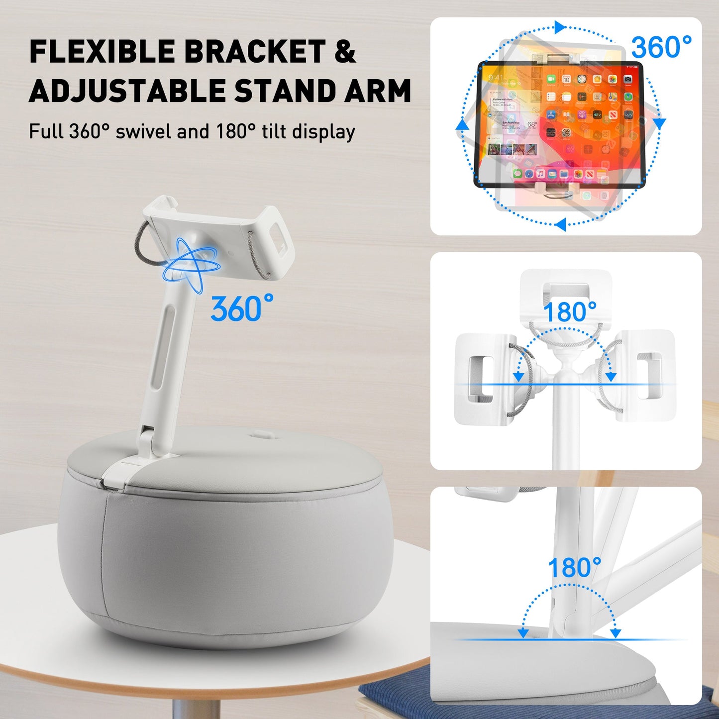 AboveTEK Hände frei 360° Swivel Phone / iPad Kissen Stand (TH-33G)