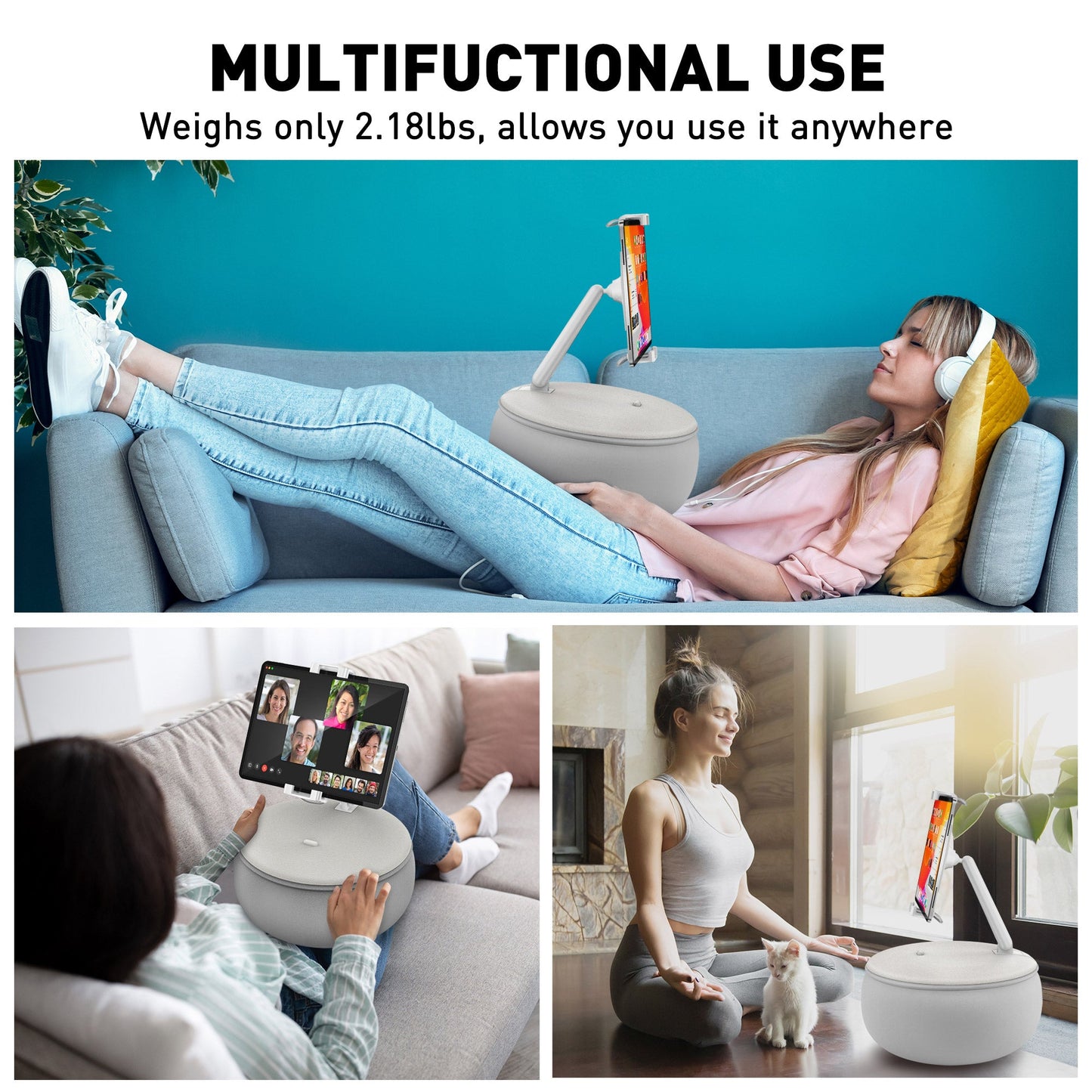 AboveTEK Hände frei 360° Swivel Phone / iPad Kissen Stand (TH-33G)