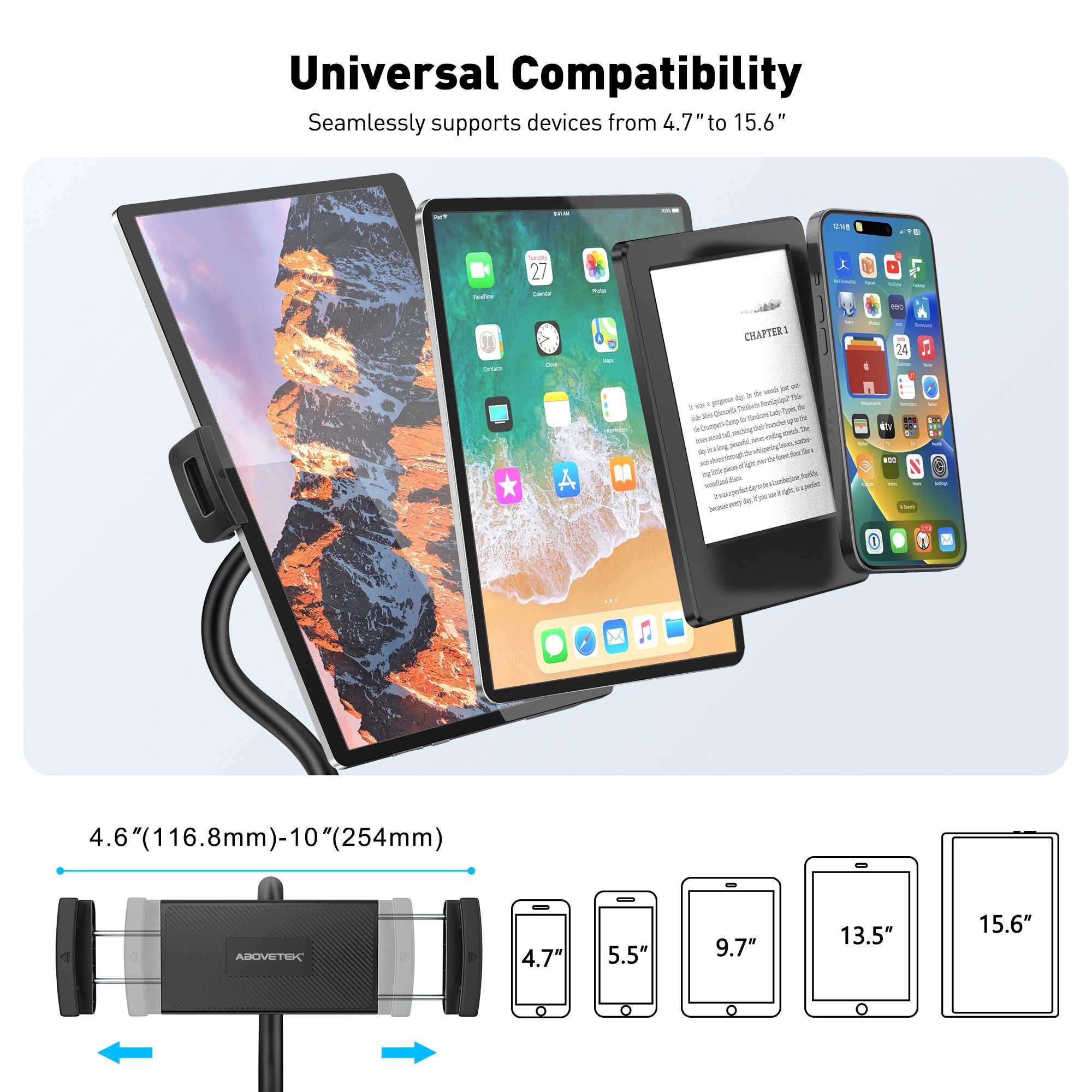 AboveTEK Einstellbarer iPad Standhalter (TH-5B)