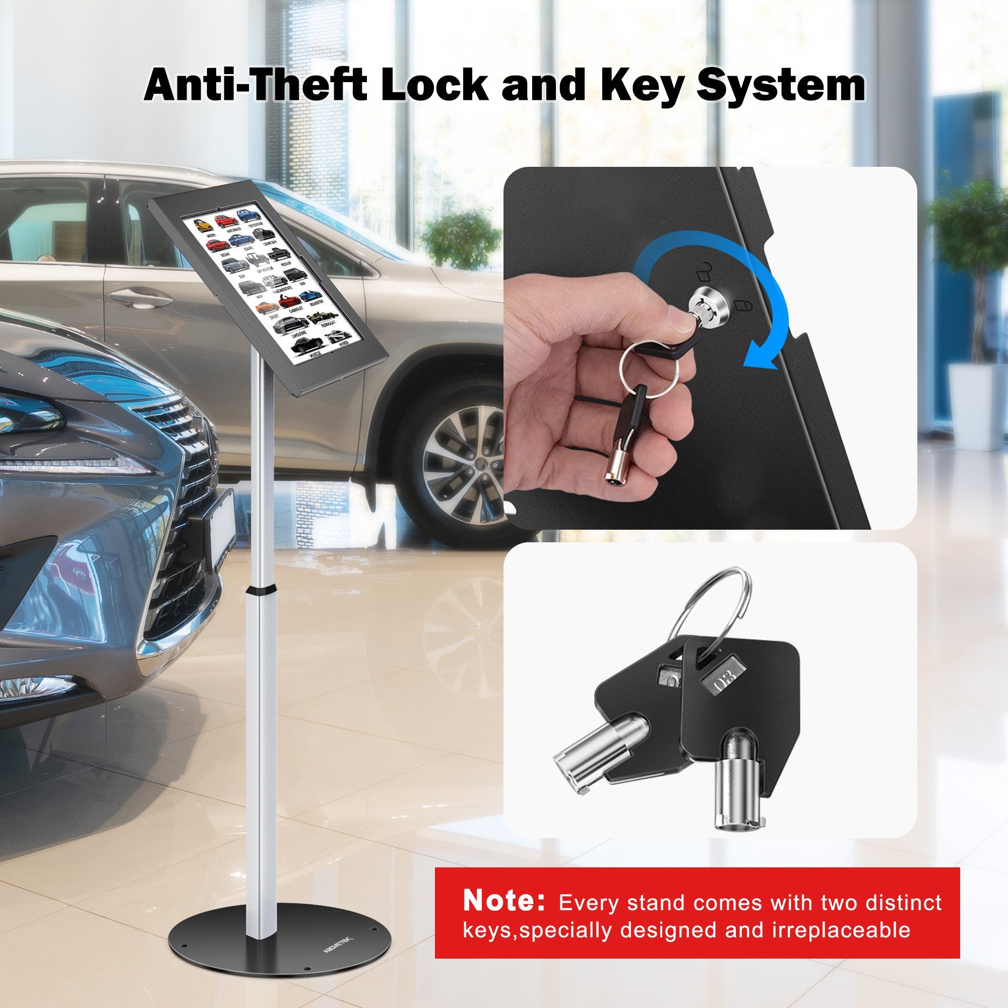 AboveTEK Anti-Theft Tablet Kiosk Boden Stand (TH-617)