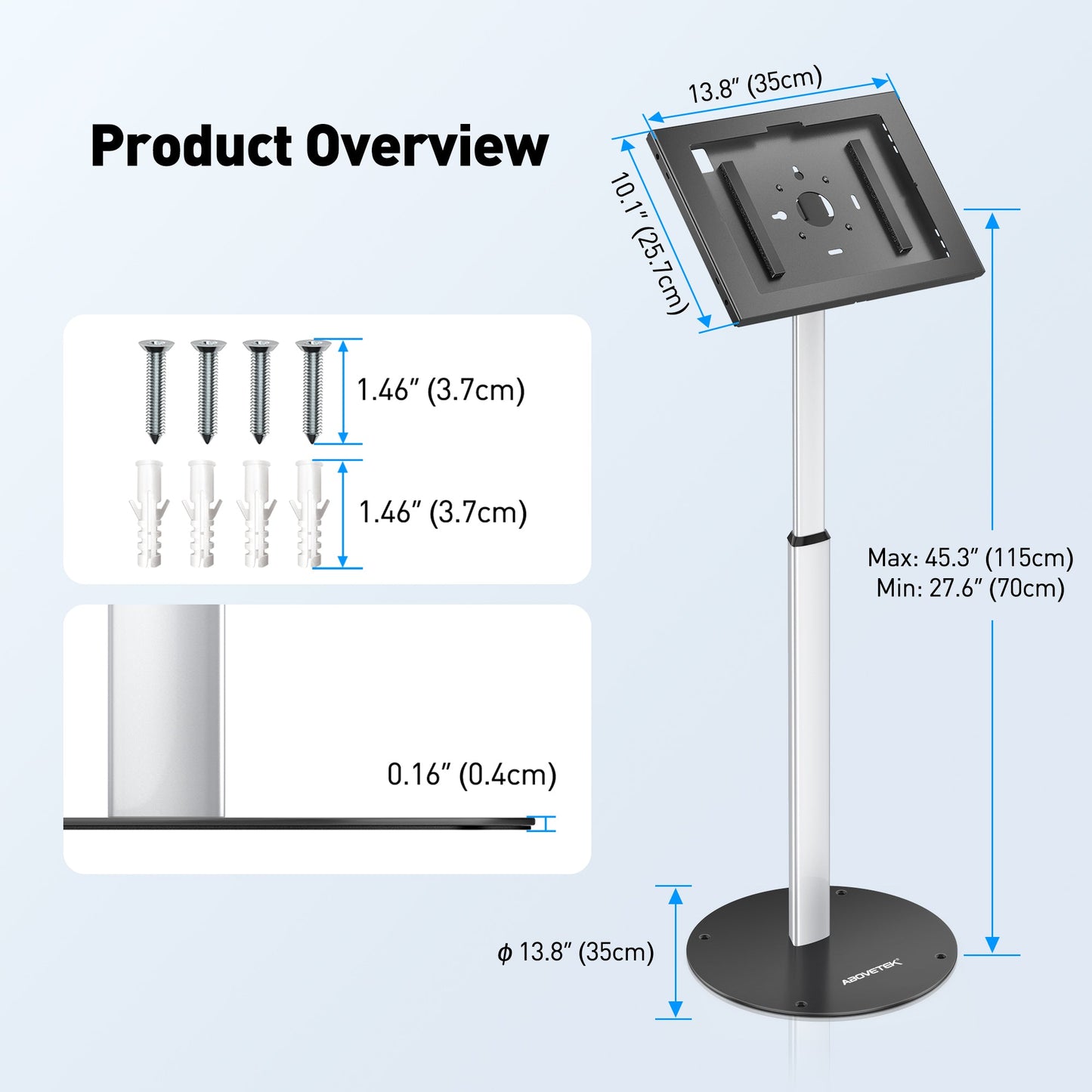 AboveTEK Anti-Theft Tablet Kiosk Boden Stand (TH-617)