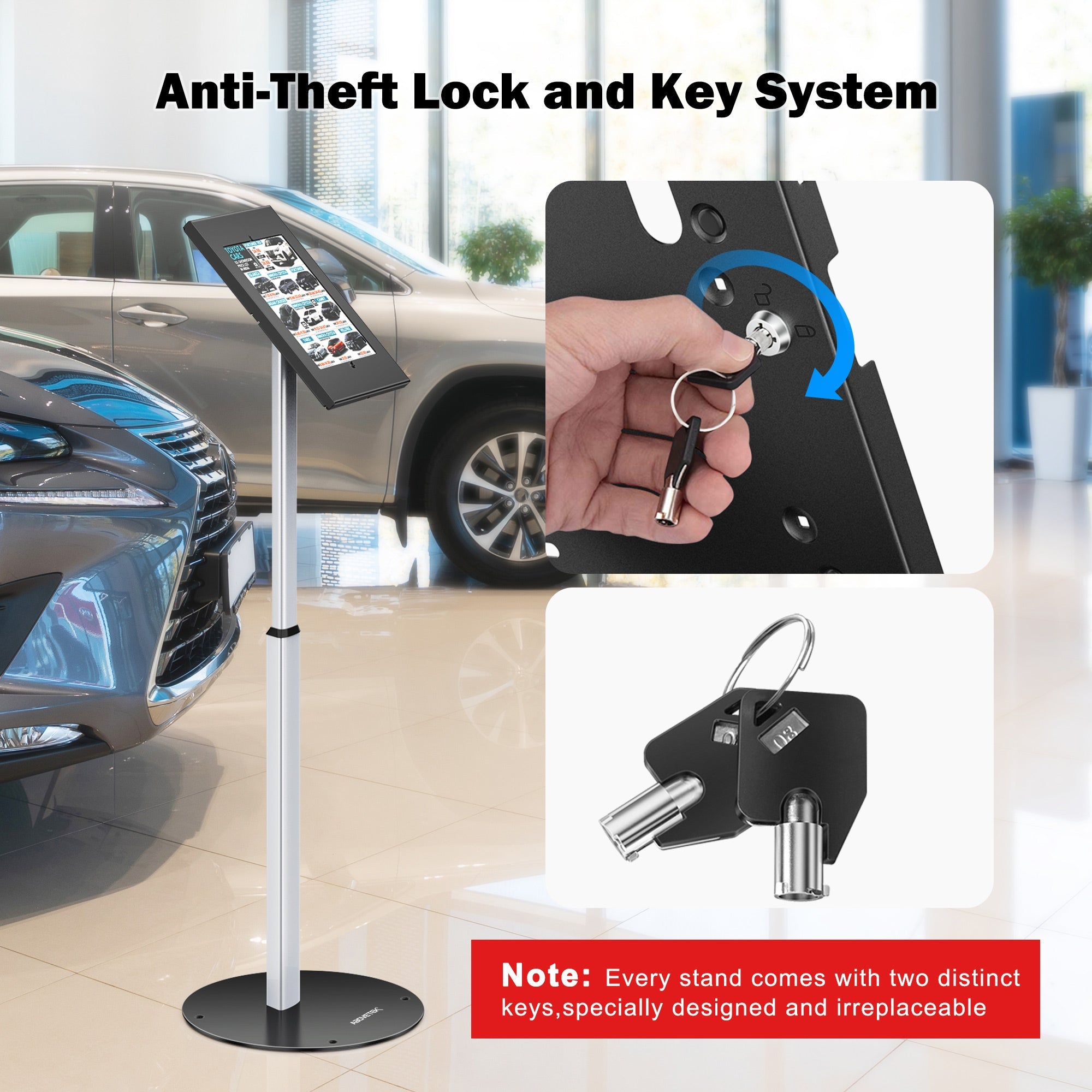 AboveTEK Anti-Theft Tablet Kiosk Boden Stand (TH-618)