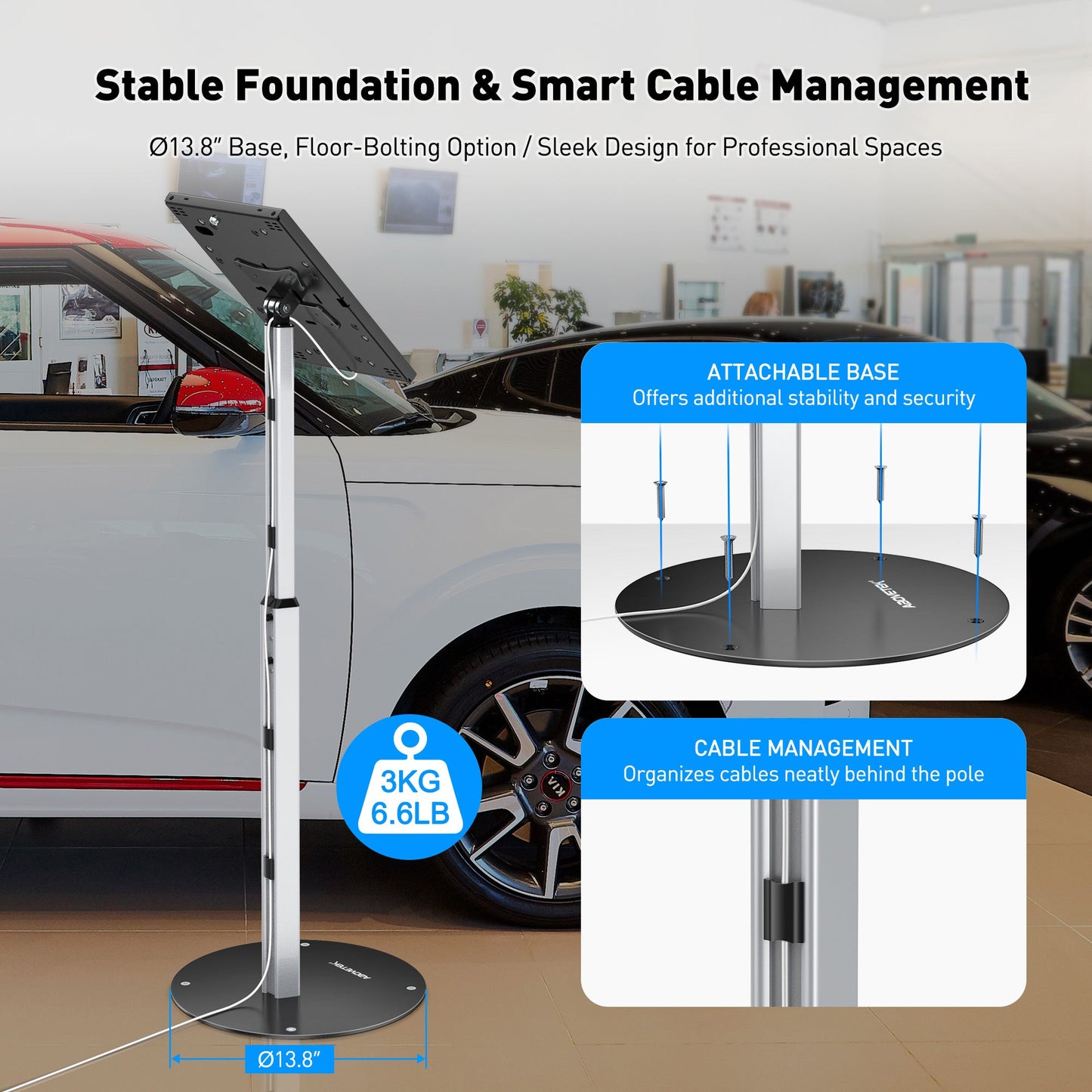AboveTEK Anti-Theft Tablet Kiosk Boden Stand (TH-618)
