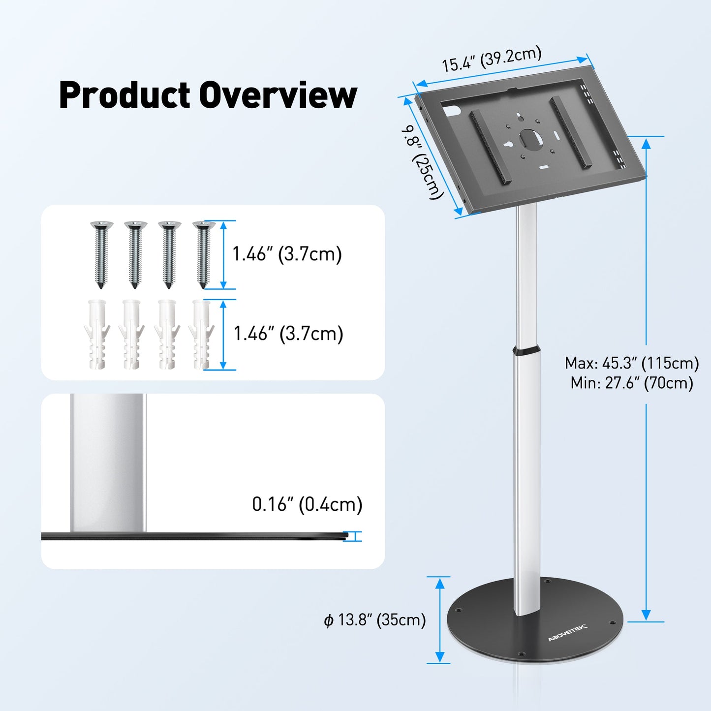 AboveTEK Anti-Theft Tablet Kiosk Boden Stand (TH-619)