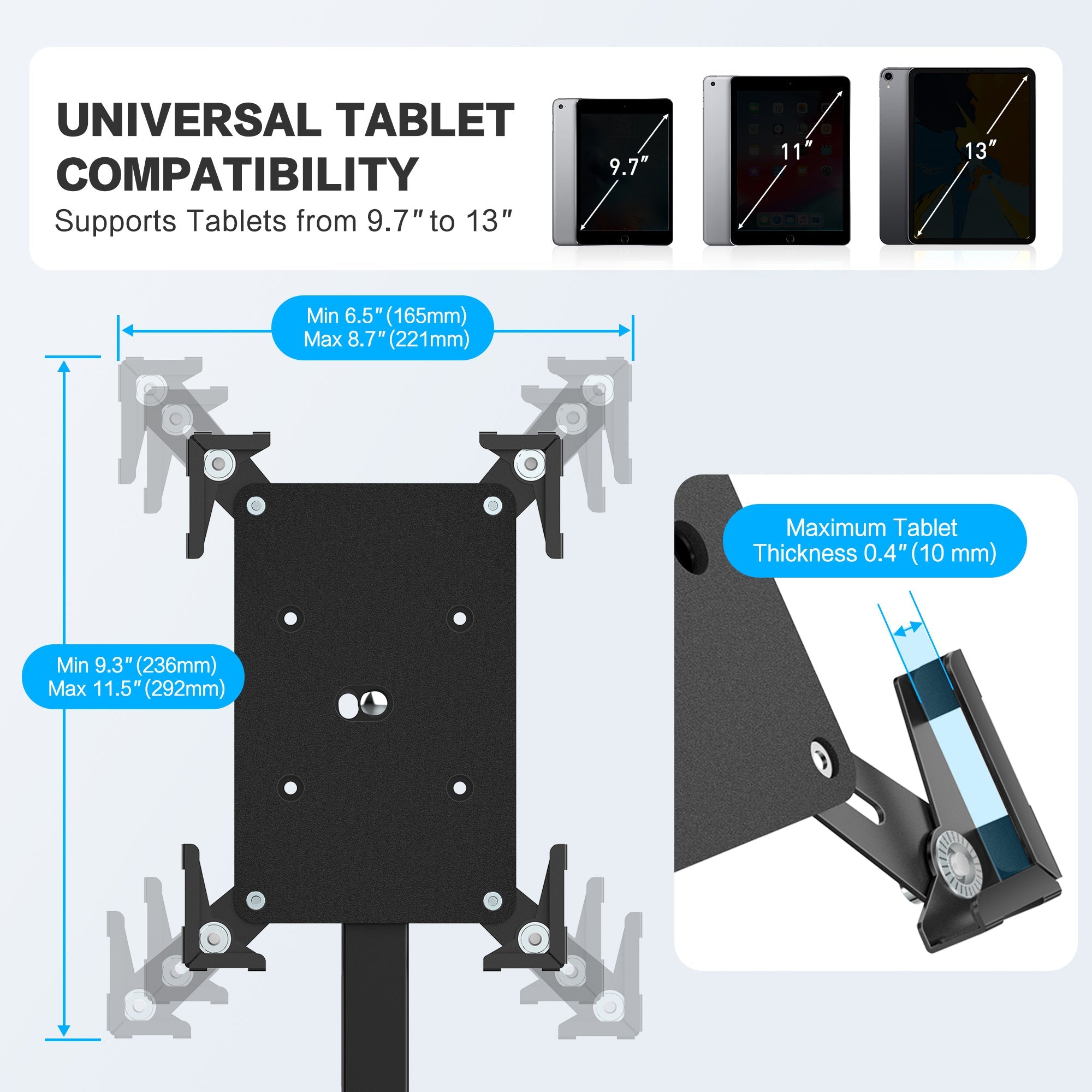 AboveTEK Anti-Theft Tablet Kiosk Boden Stand (TH-628)