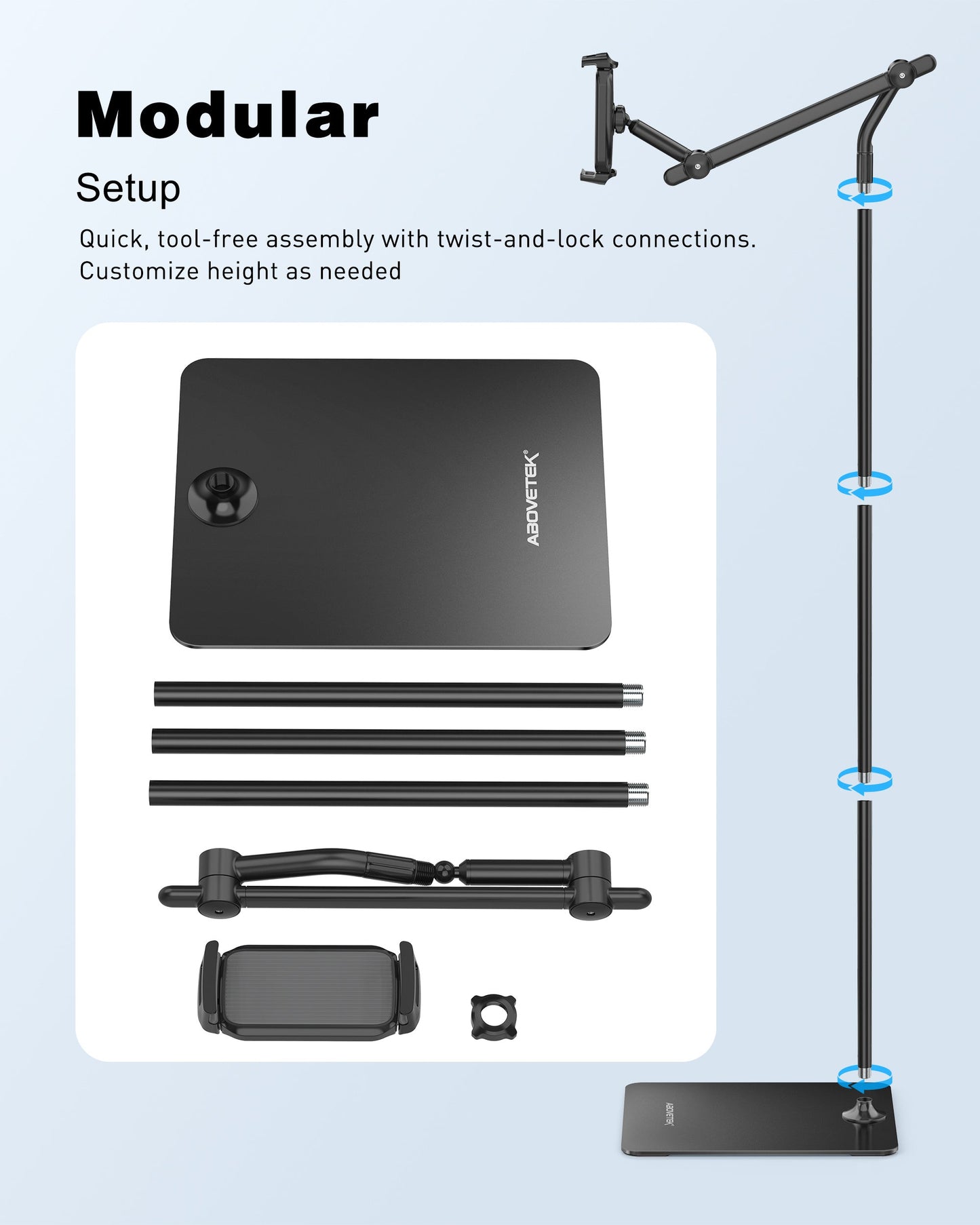 Universal-Aluminium-Tablet-Bodenständer (TH-6B)