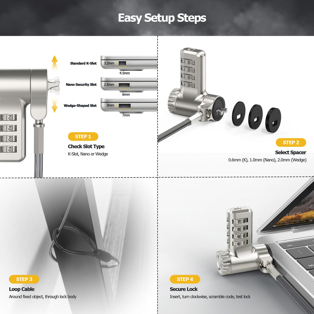 3-in-1 Universal Laptop Kabelschloss (TL-280C)