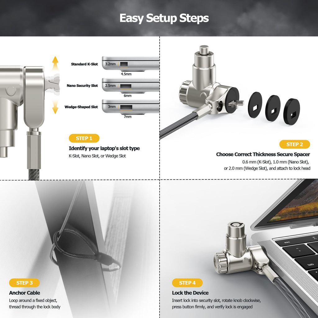 3-in-1 Universal Laptop Kabelschloss (TL-280K)