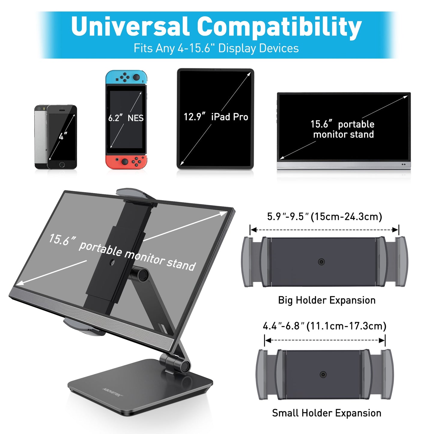 Aluminium Tablet & Telefon-Stuhl Stand 4''-14'' Geräte (TS-158S)