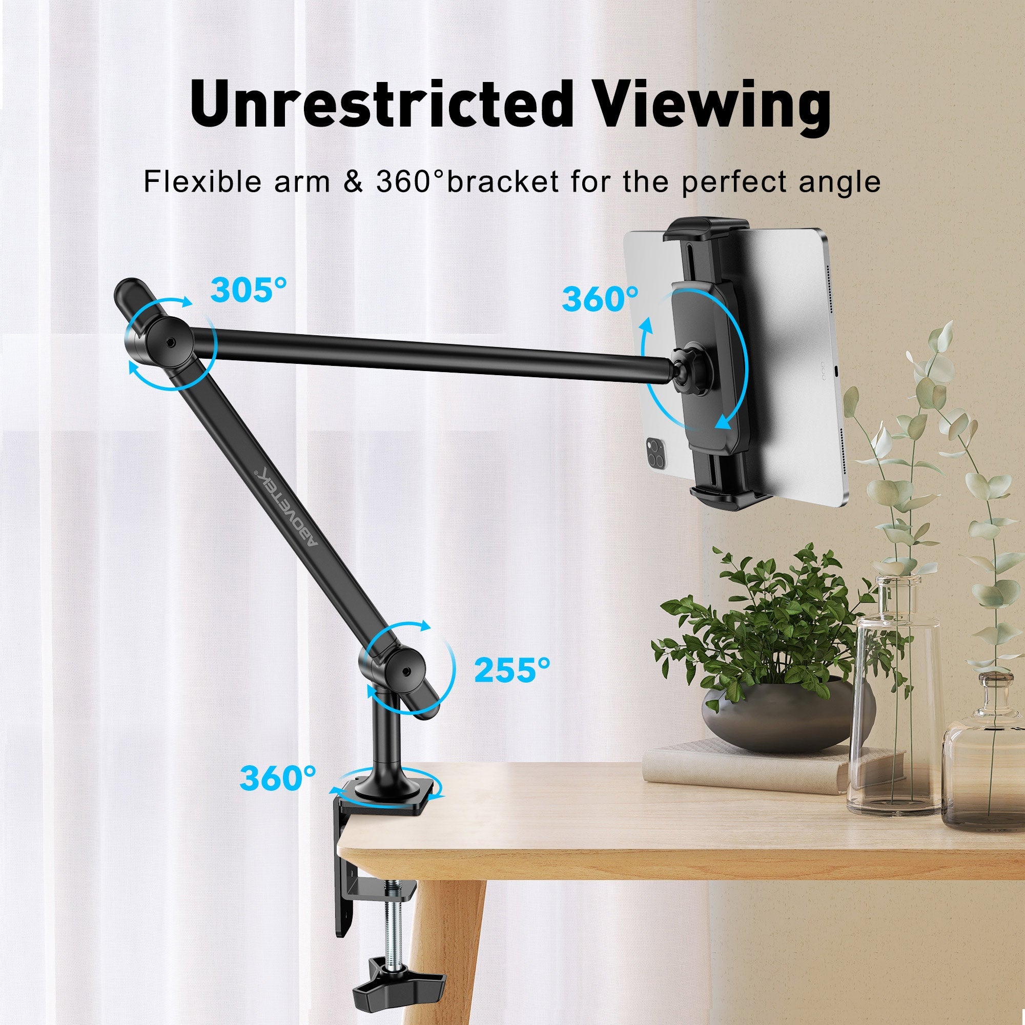 Long Arm Tablet Phone Stand Mount (TS-388B / W)